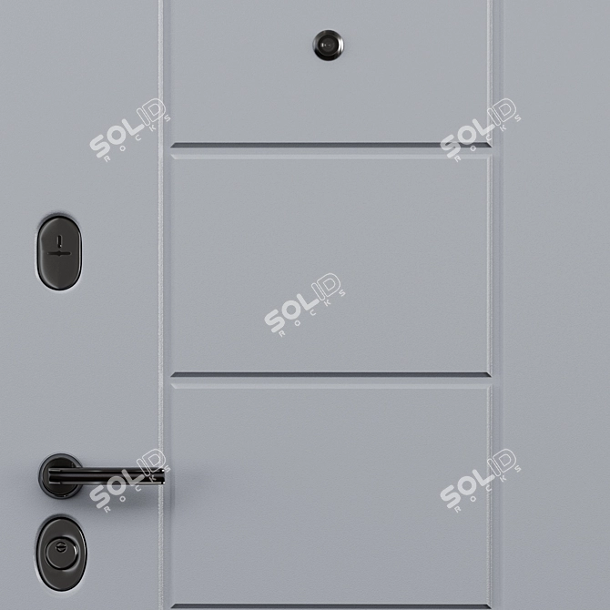 Graphite White Entry Door, Metal 3D model image 4