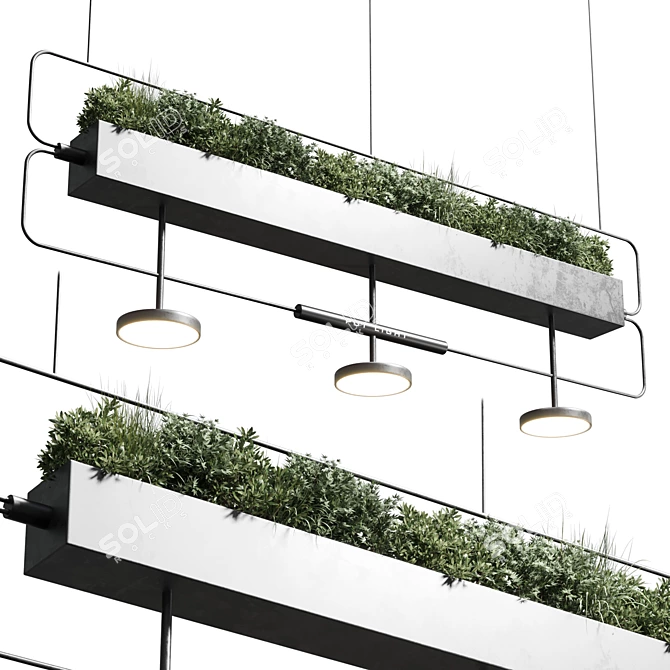 Modern Plant Light Pendant Fixture 3D model image 1