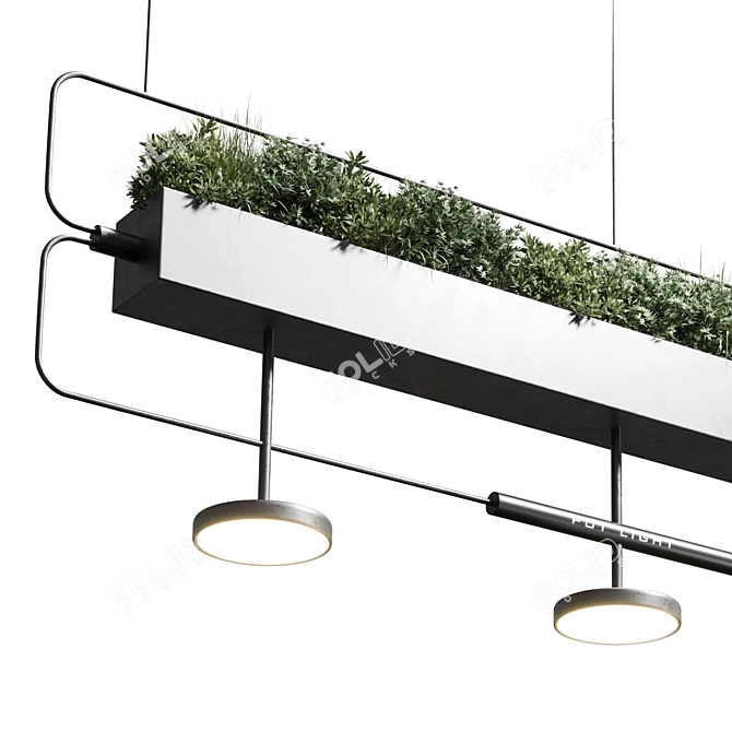 Modern Plant Light Pendant Fixture 3D model image 3