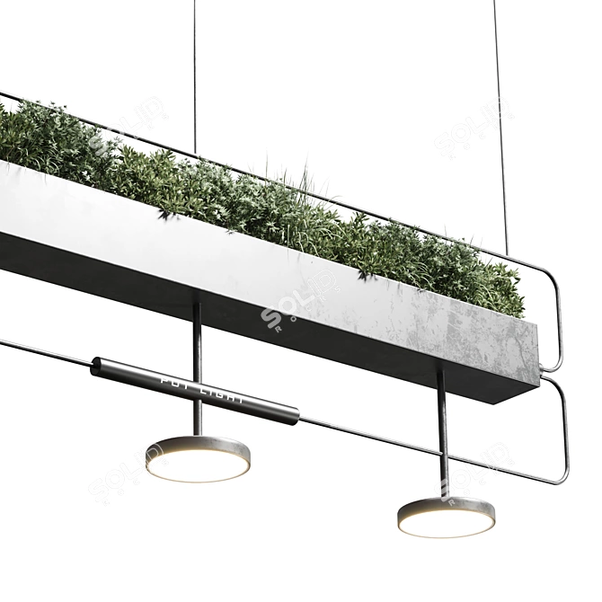 Modern Plant Light Pendant Fixture 3D model image 4