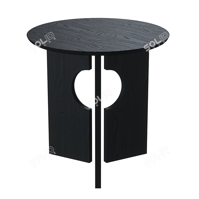 Sculptural Black Side Table 3D model image 1