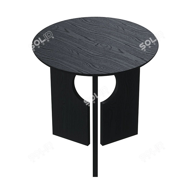 Sculptural Black Side Table 3D model image 2