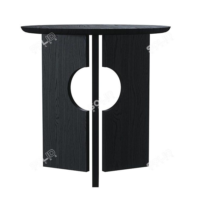 Sculptural Black Side Table 3D model image 3