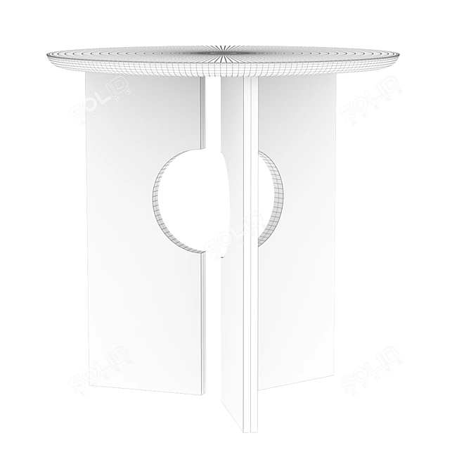 Sculptural Black Side Table 3D model image 4