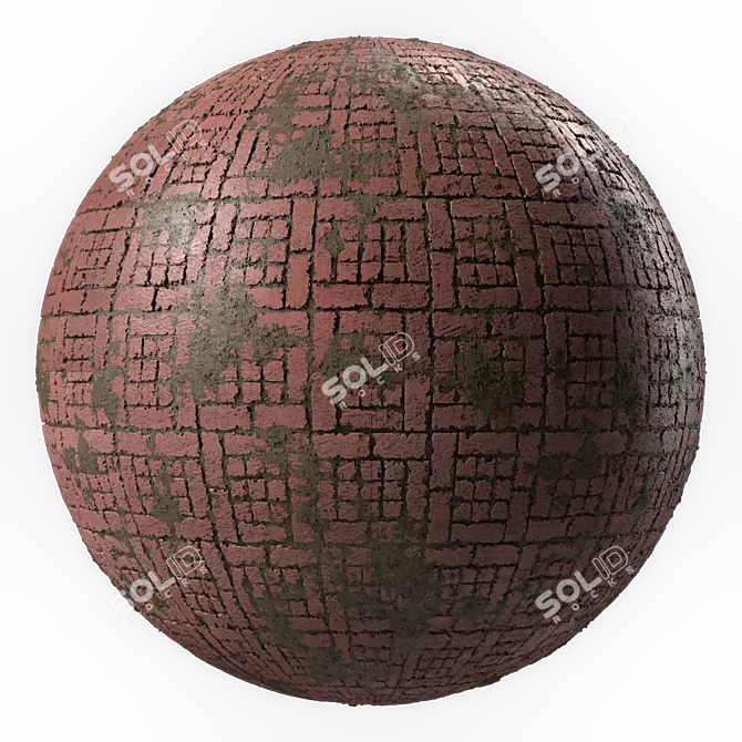 Artisan Stone Brick Tile Texture 3D model image 3