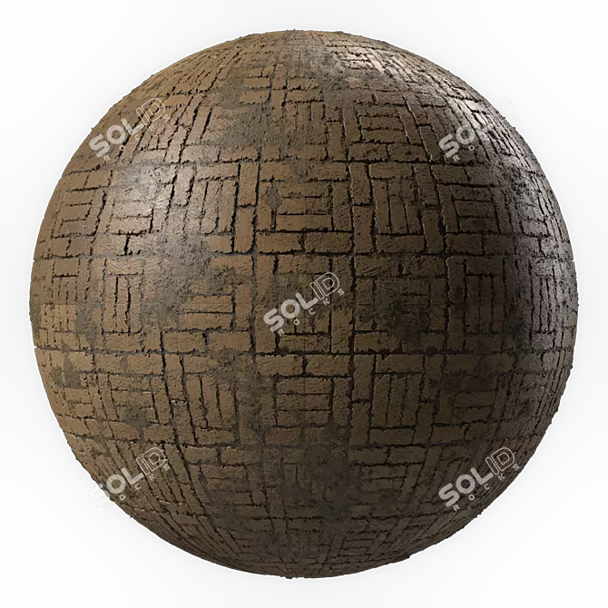 Decorative Brick Wall Tile 4k 3D model image 1