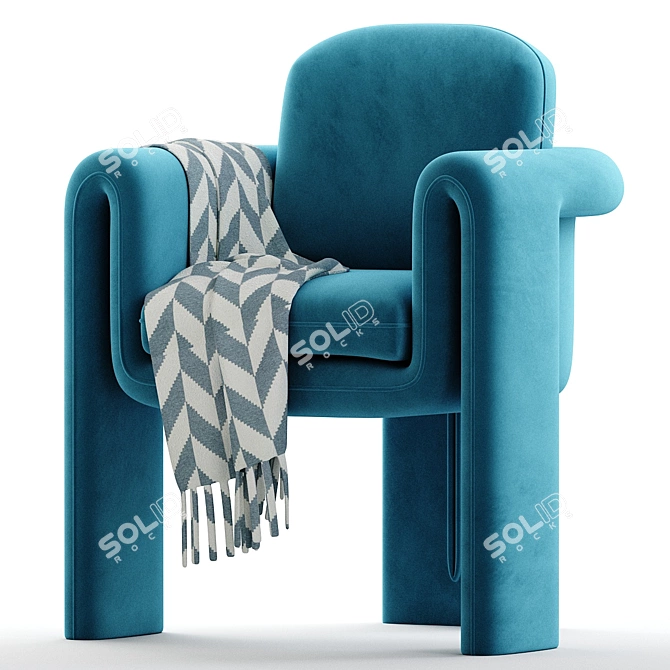 Elegant Velvet Floria Chair 3D model image 1