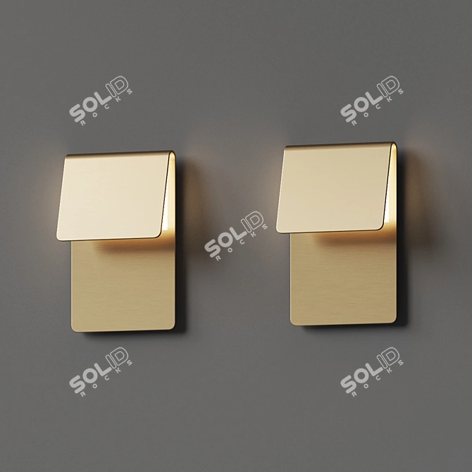Sleek Geometric LED Wall Sconce 3D model image 2