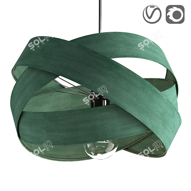 Bijou Textile Pendant Light 3D model image 1