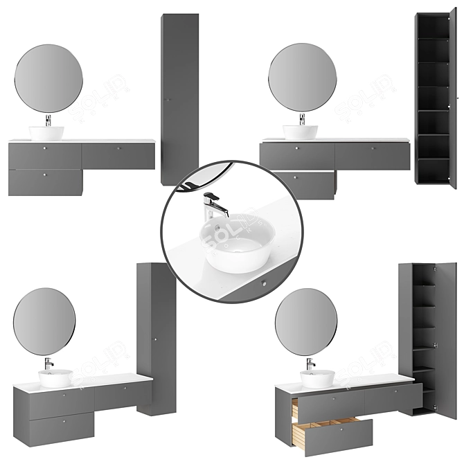 IKEA Godmorgon Bathroom Furniture Set 3D model image 2