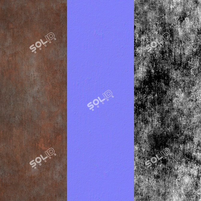 Rustic Metal PBR Texture Set 3D model image 2
