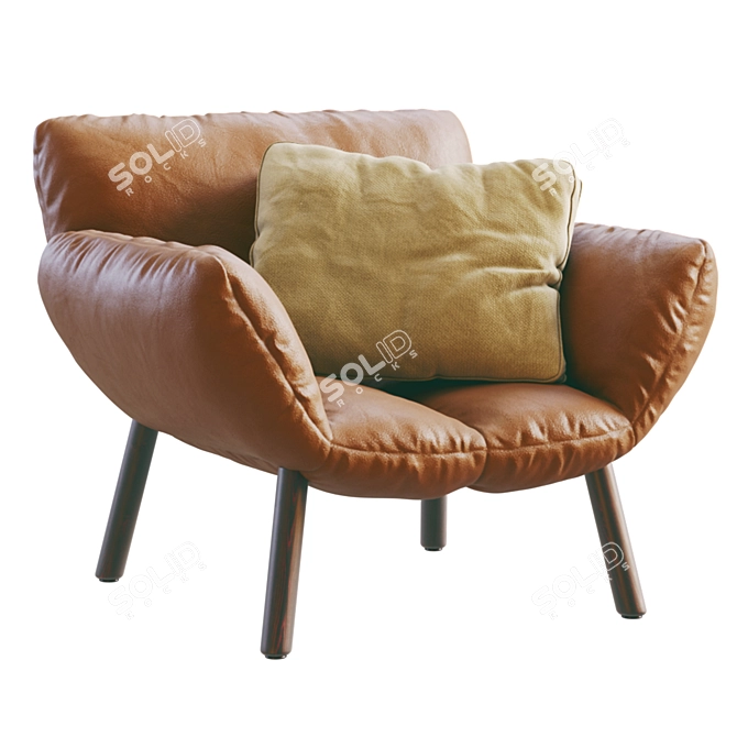 Contemporary Leather Armchair by Bonaldo 3D model image 1