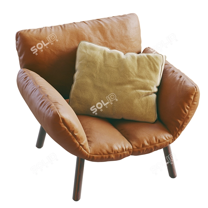 Contemporary Leather Armchair by Bonaldo 3D model image 3