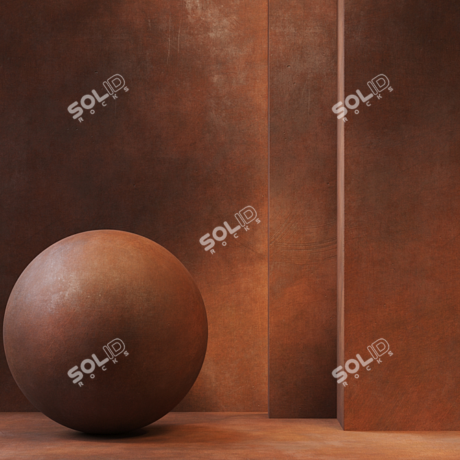 Rustic Metal PBR Textures Set 3D model image 1