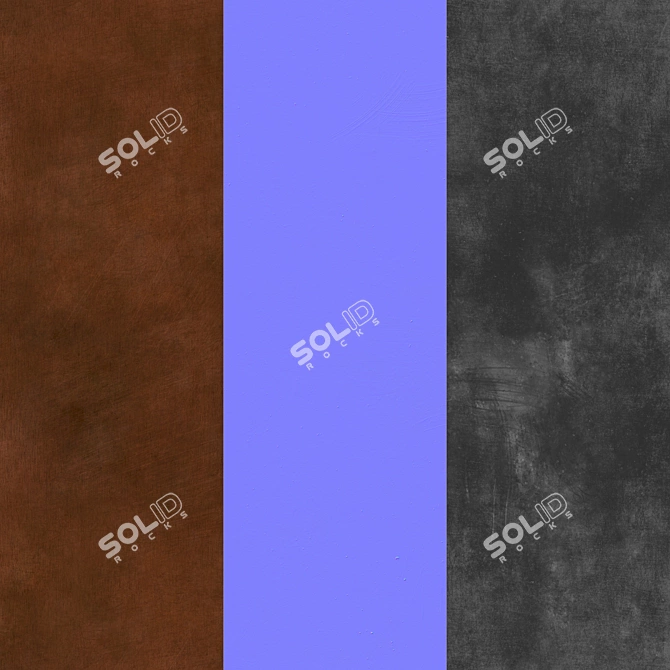 Rustic Metal PBR Textures Set 3D model image 2