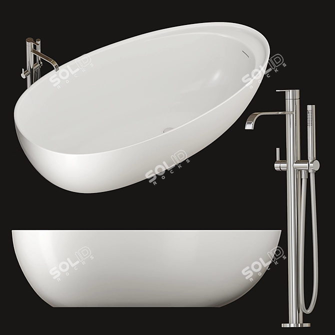  Antonio Lupi Eclipse Bath with Bikappa Mixer 3D model image 1