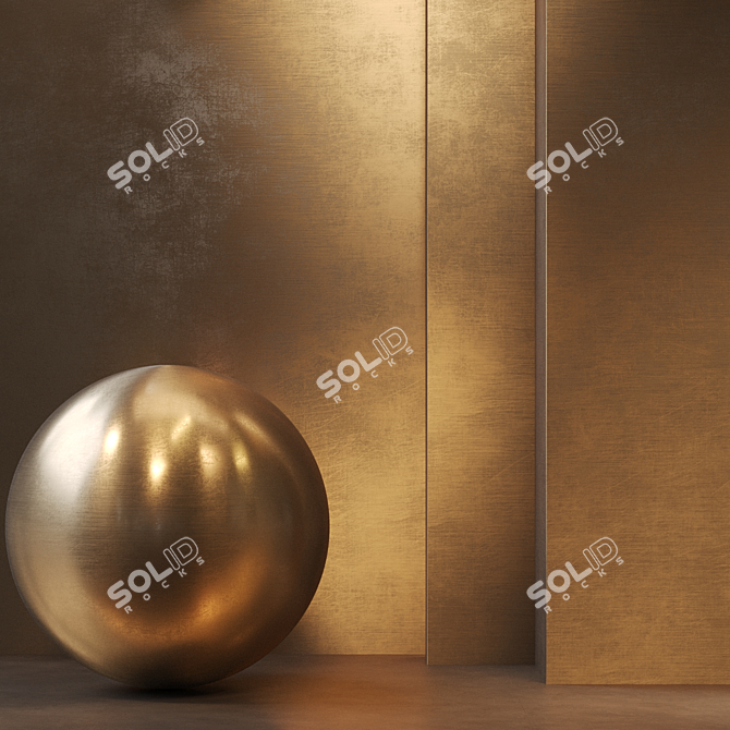 Seamless Brass Textures Set 3D model image 1