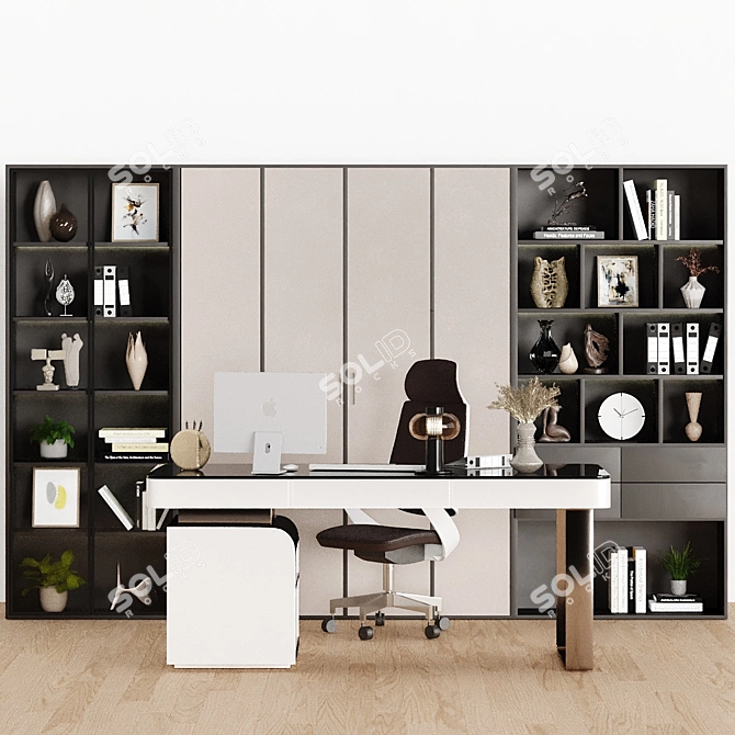Modern Home Office Tech Set 3D model image 1