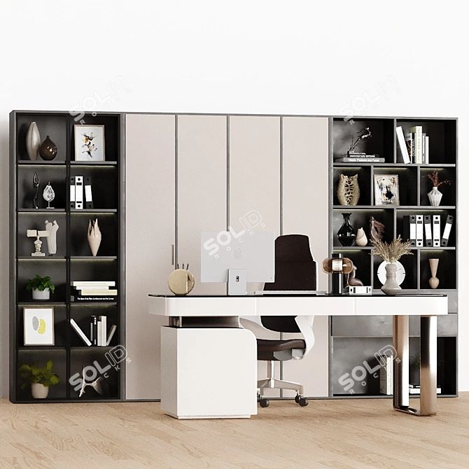 Modern Home Office Tech Set 3D model image 2