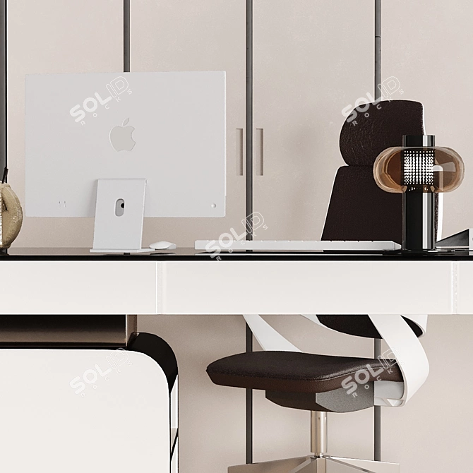 Modern Home Office Tech Set 3D model image 4