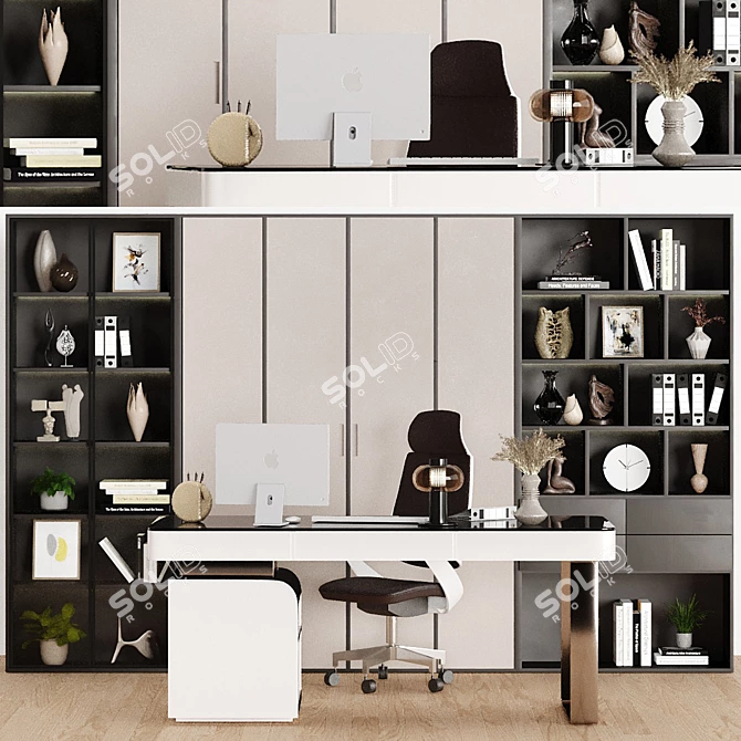 Modern Home Office Tech Set 3D model image 6