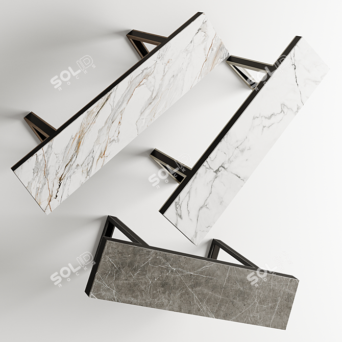 Elegant Marble Console Table 3D model image 2