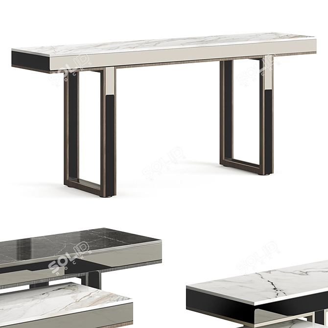 Elegant Marble Console Table 3D model image 4