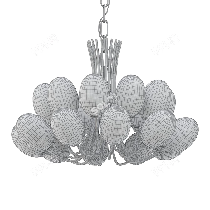 Ethereal Blossom Glow Chandelier 3D model image 2