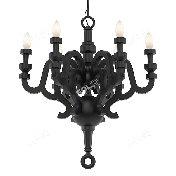 Modern Black Pendant Light 3D model image 1