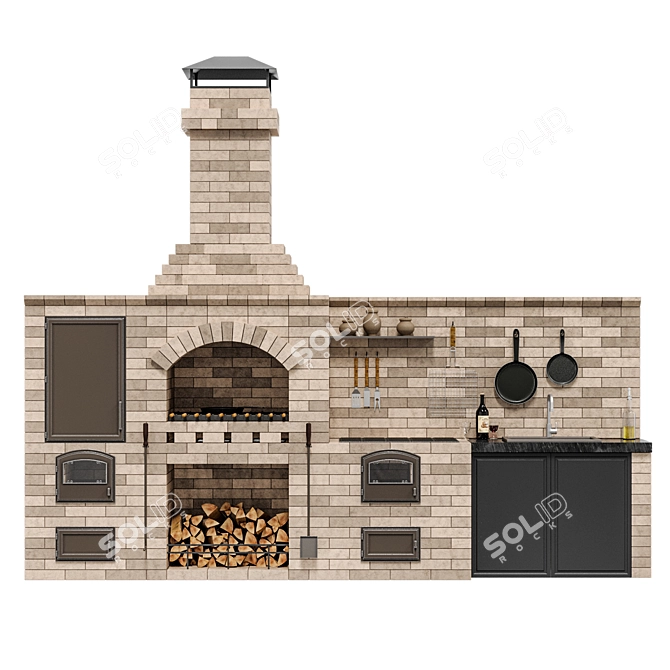 Radius BBQ R 78 Outdoor Grill 3D model image 2