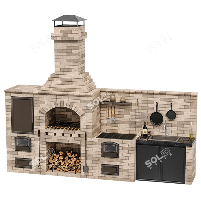 Radius BBQ R 78 Outdoor Grill 3D model image 3