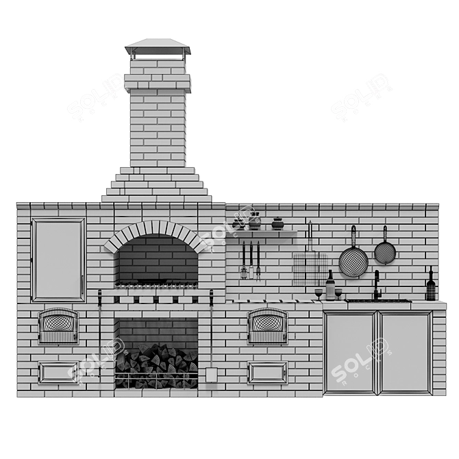 Radius BBQ R 78 Outdoor Grill 3D model image 4