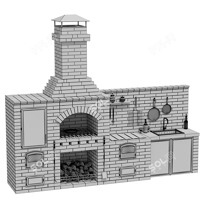 Radius BBQ R 78 Outdoor Grill 3D model image 5