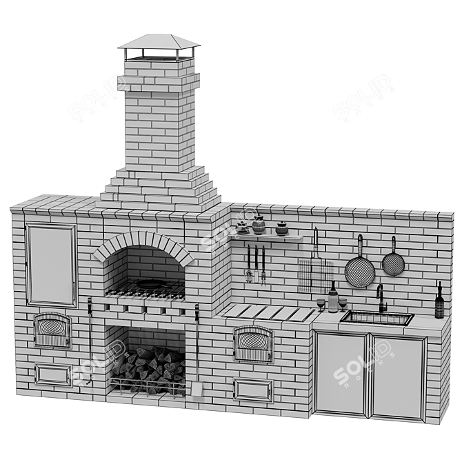 Radius BBQ R 78 Outdoor Grill 3D model image 6