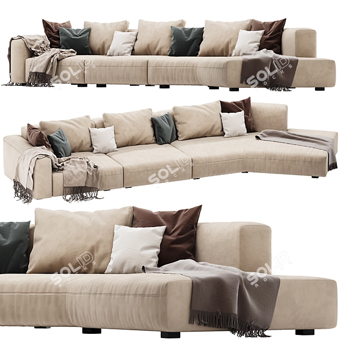 Modern Frigerio COOPER Corner Sofa 3D model image 2