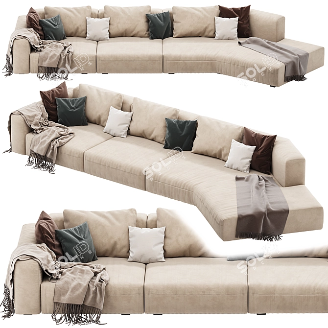 Modern Frigerio COOPER Corner Sofa 3D model image 3