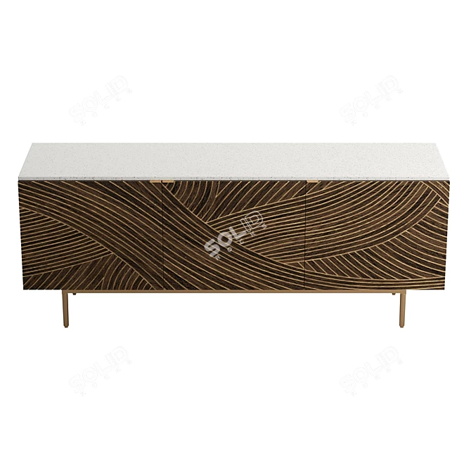 Exotic Terrazzo Mango Sideboard 3D model image 3