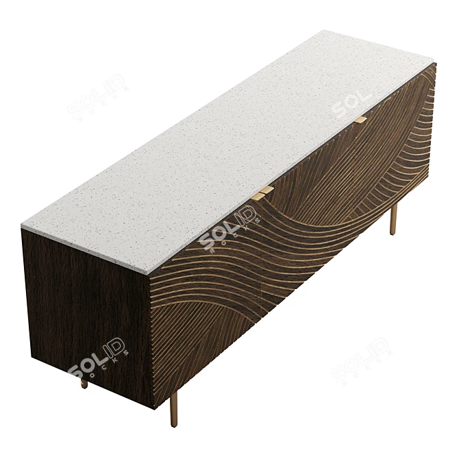 Exotic Terrazzo Mango Sideboard 3D model image 6