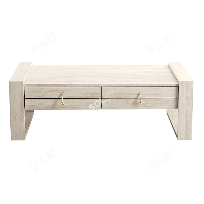 Minimalys Teak Coffee Table with Drawers 3D model image 2