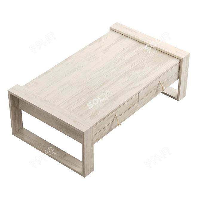 Minimalys Teak Coffee Table with Drawers 3D model image 5