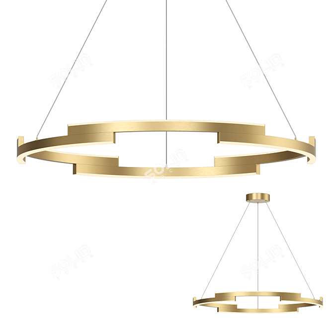 Segmented Ring LED Chandelier款 3D model image 1