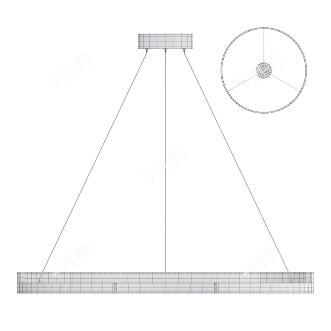 Segmented Ring LED Chandelier款 3D model image 3