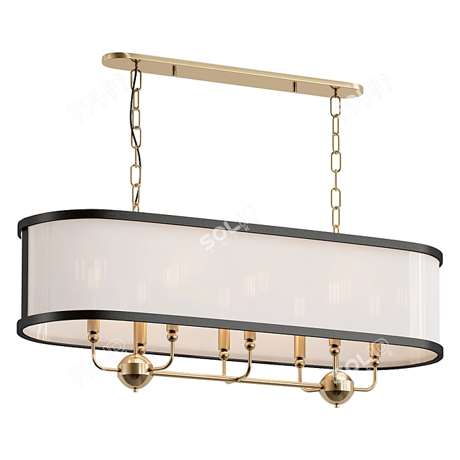 Modern Linear Chandelier, Heddle Eight 3D model image 1