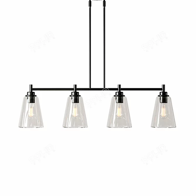 Modern Linear Kitchen Island Light 3D model image 2