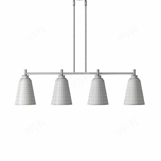 Modern Linear Kitchen Island Light 3D model image 3