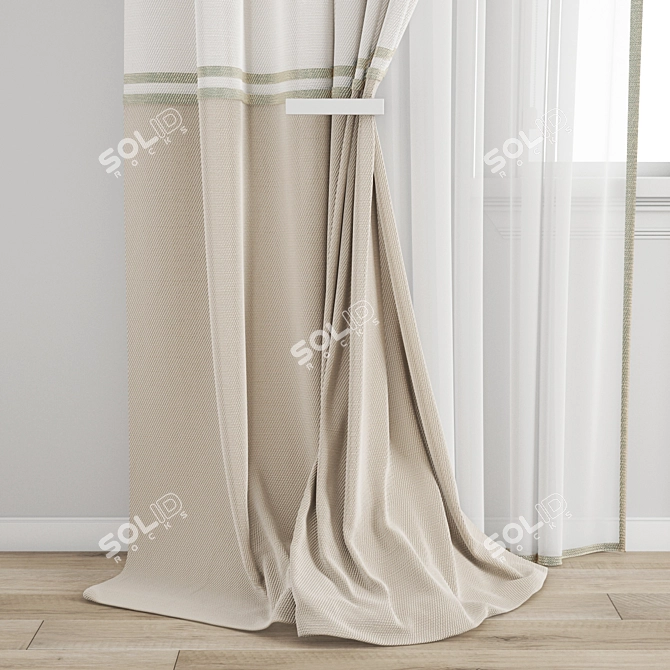 Polygonal Curtain Model with Textures 3D model image 2