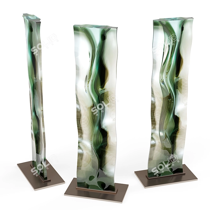 Reflective Glass Art Sculpture 2005 3D model image 4