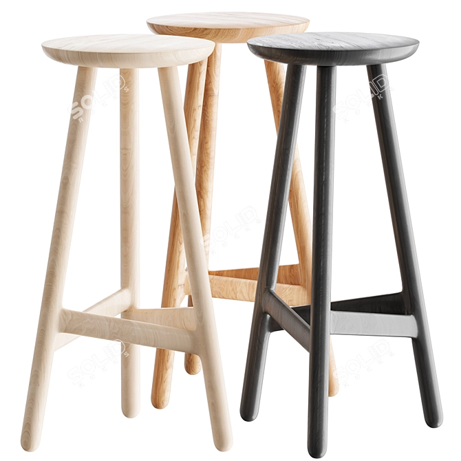 Elegant and Functional Stool 3D model image 1