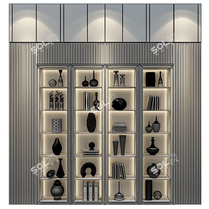 Custom-Made Wardrobe with Decor 3D model image 2