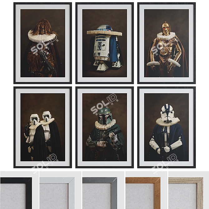 Star Wars Character Portrait Frame Set 3D model image 1